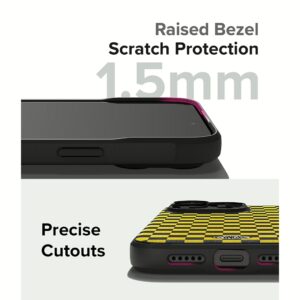 Ringke รุ่น Onyx Design - เคส iPhone 15 Pro - ลาย Checkerboard Yellow