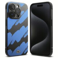 Ringke รุ่น Onyx Design - เคส iPhone 15 Pro - ลาย Blue Brush