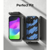 Ringke รุ่น Onyx Design - เคส iPhone 15 Pro - ลาย Blue Brush