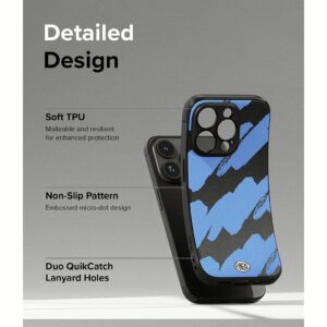 Ringke รุ่น Onyx Design - เคส iPhone 15 Pro - ลาย Blue Brush 24 Ringke รุ่น Onyx Design - เคส iPhone 15 Pro - ลาย Blue Brush