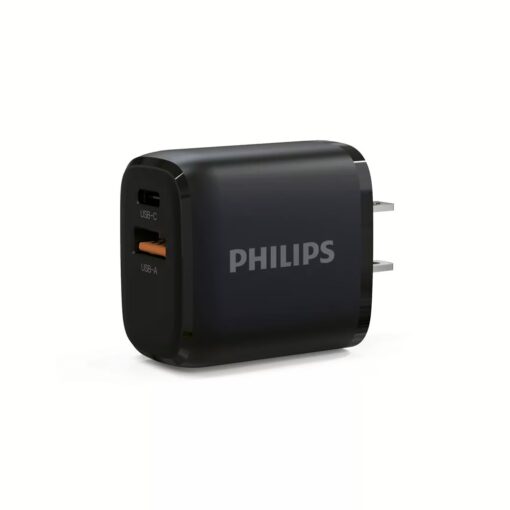หัวชาร์จ Philips รุ่น PD25W Charger Adapter Dual Port - สี Black - Image 2