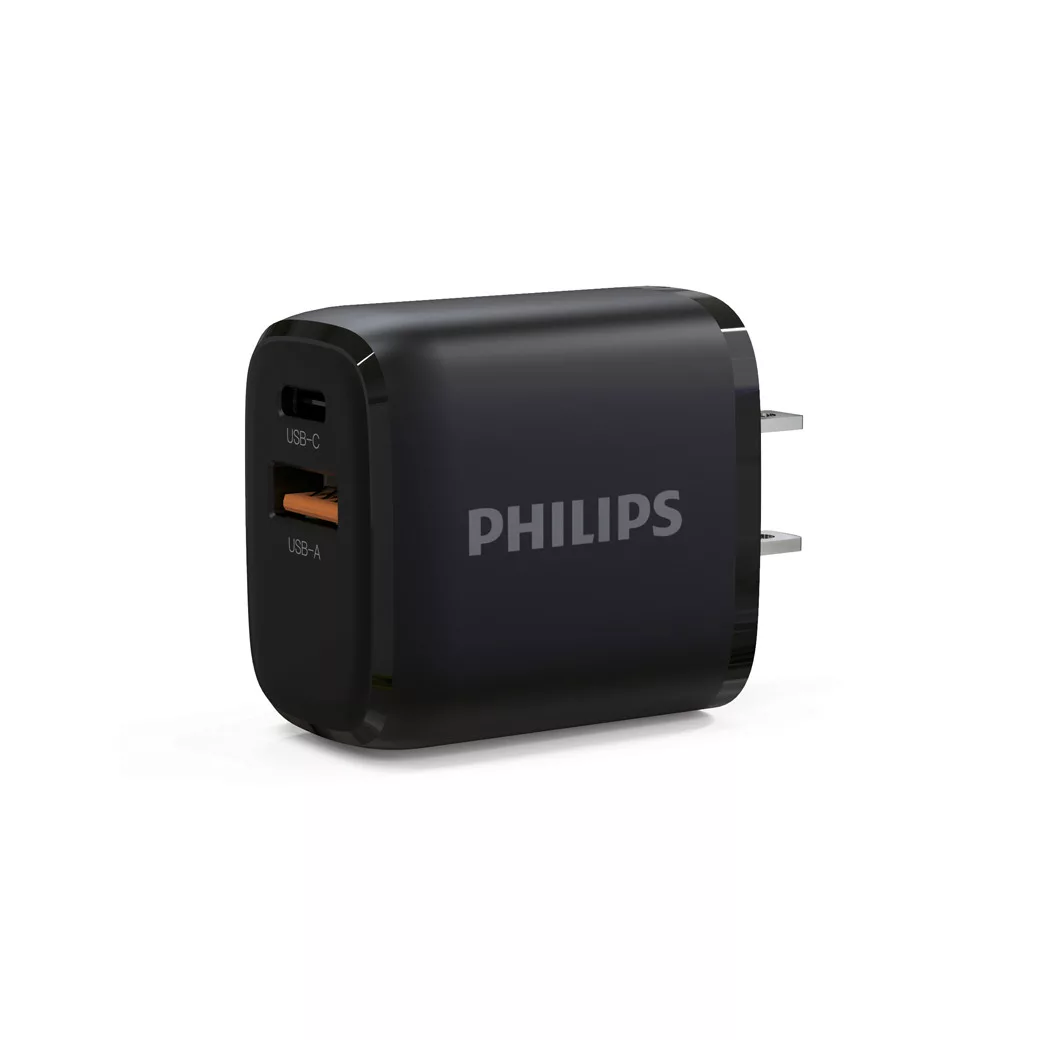 หัวชาร์จ Philips รุ่น PD25W Charger Adapter Dual Port - สี Black