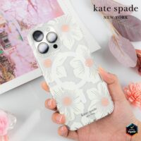 Kate Spade รุ่น Protective Case with MagSafe - เคส iPhone 15 Pro Max - สี Hollyhock Cream