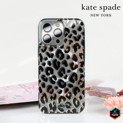 Kate Spade รุ่น Protective Case with MagSafe - เคส iPhone 15 Pro Max - สี City Leopard Black - Image 9