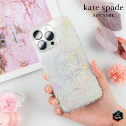 Kate Spade รุ่น Protective Case with MagSafe - เคส iPhone 15 Pro - สี Modern Floral Silver