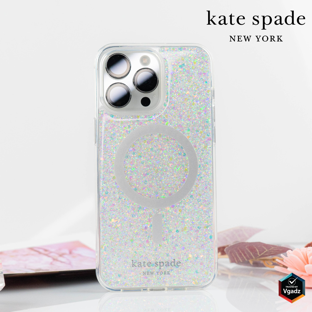 Kate Spade รุ่น Protective Case with MagSafe - เคส iPhone 15 Pro Max - สี Chunky Glitter Iridescent