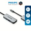 อุปกรณ์เชื่อมต่อ Philips รุ่น 3 in 1 Hub C to HDMI - สี Silver