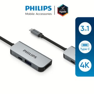 อุปกรณ์เชื่อมต่อ Philips รุ่น 3 in 1 Hub C to HDMI - สี Silver