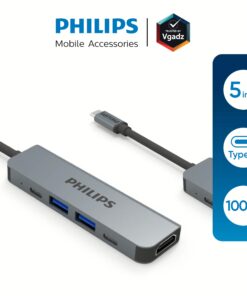 อุปกรณ์เชื่อมต่อ Philips รุ่น 5 in1 Hub C to HDMI - สี Silver