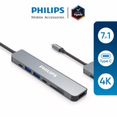 อุปกรณ์เชื่อมต่อ Philips รุ่น 7 in 1 Hub C to HDMI - สี Silver