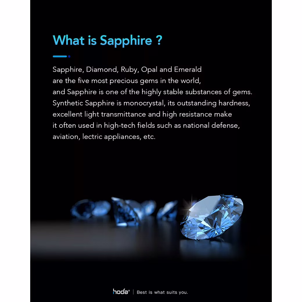 Hoda รุ่น Sapphire Screen Protector - ฟิล์มกระจก iPhone 15 Pro