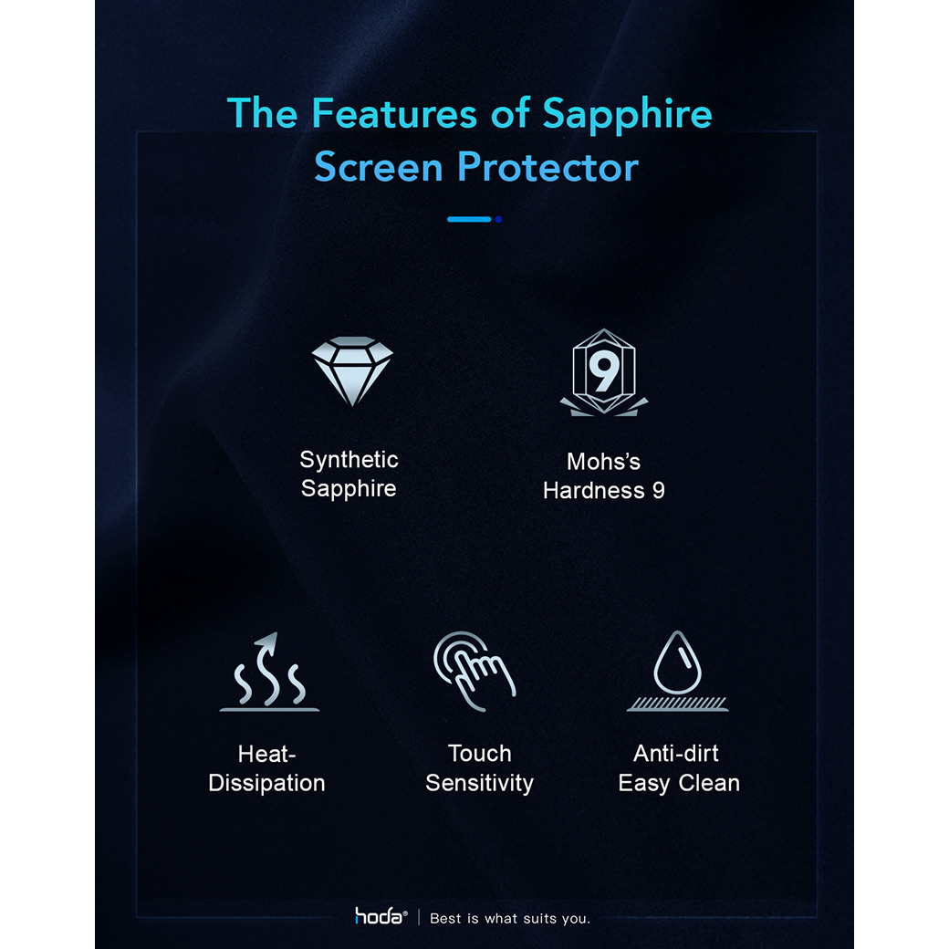 Hoda รุ่น Sapphire Screen Protector - ฟิล์มกระจก iPhone 15 Pro