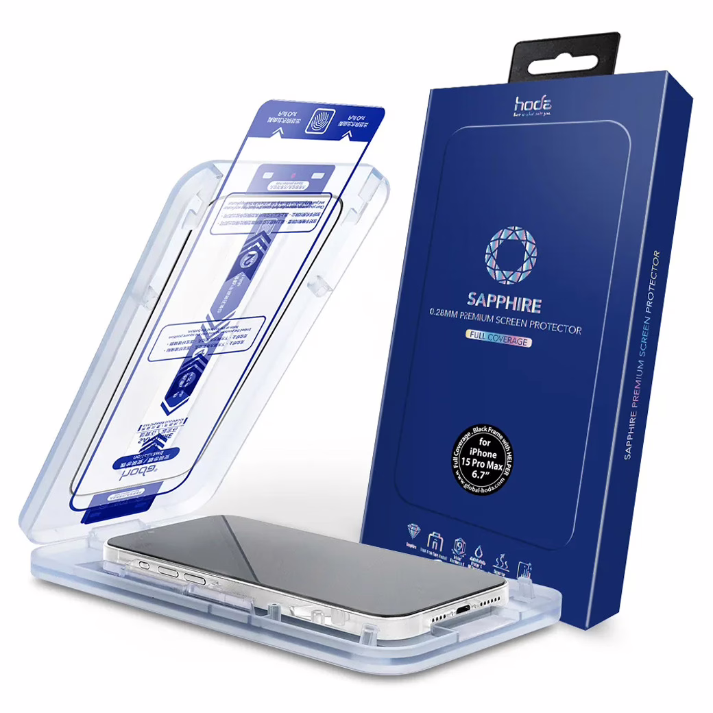 Hoda รุ่น Sapphire Screen Protector - ฟิล์มกระจก iPhone 15 Pro Max