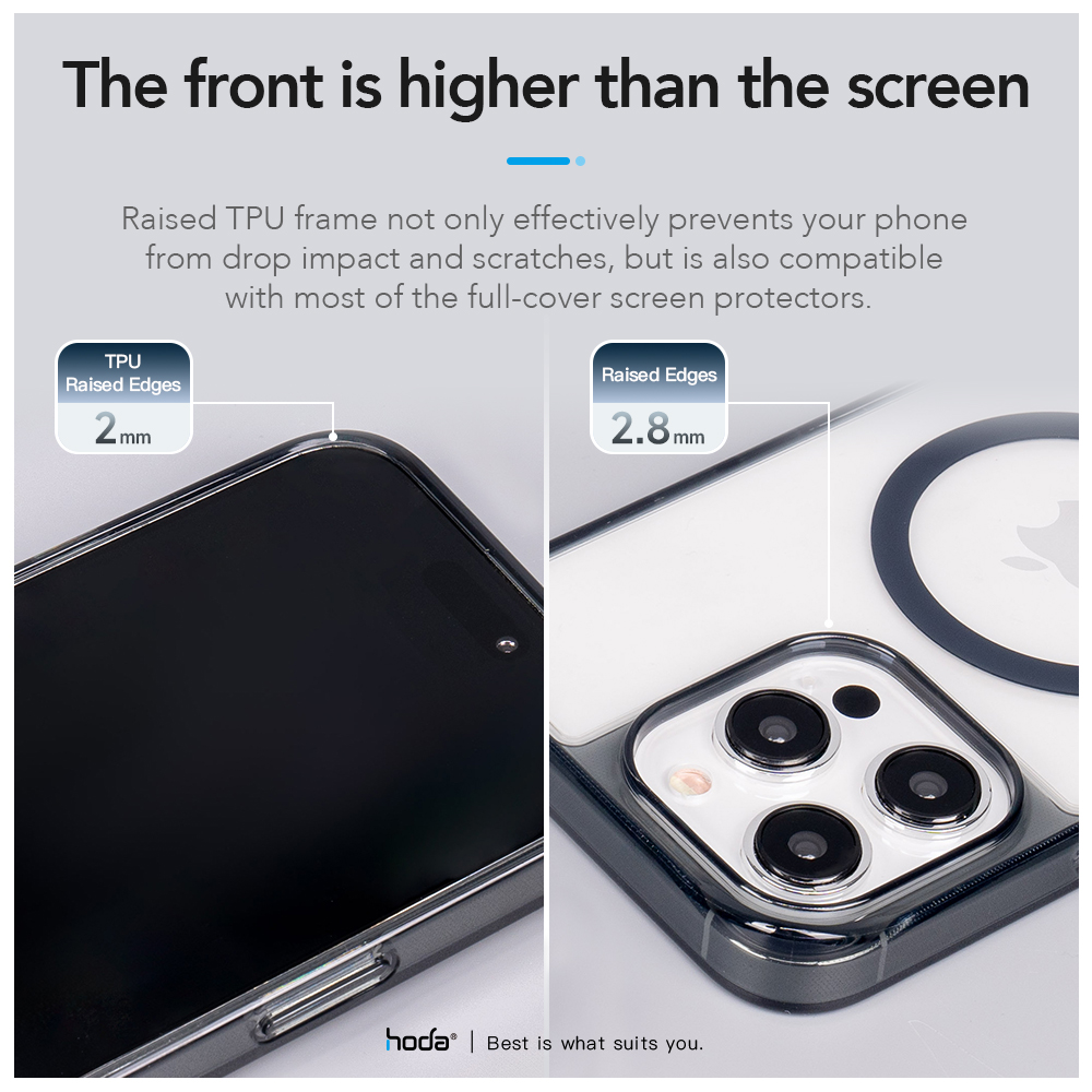Hoda รุ่น Crystal Pro with MagSafe - เคส iPhone 15 Pro Max - สี Clear Black