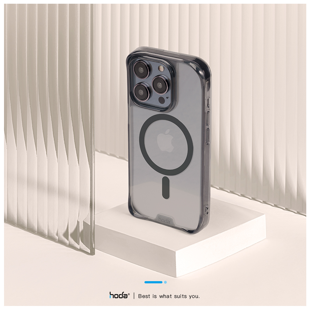 Hoda รุ่น Crystal Pro with MagSafe - เคส iPhone 15 Pro Max - สี Clear Black