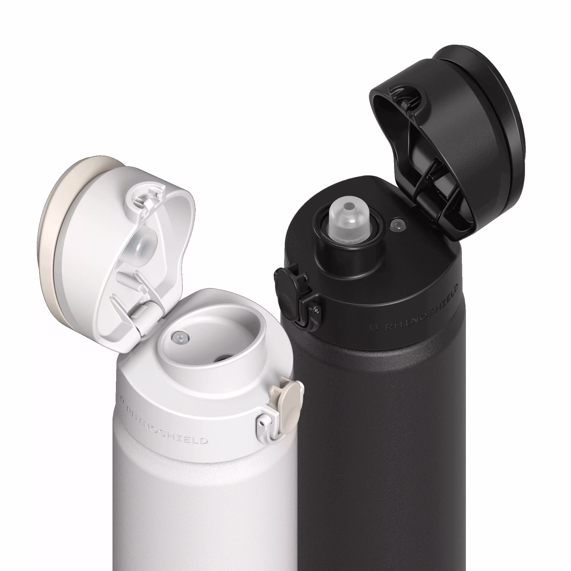 กระบอกพร้อมที่วางโทรศัพท์รองรับ MagSafe Rhinoshield รุ่น AquaStand Stainless Steel - สี Classic White (แบบมีหลอด)