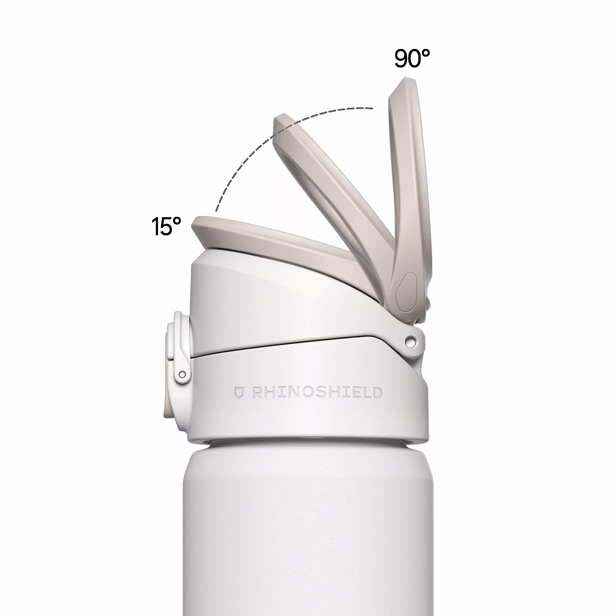 กระบอกพร้อมที่วางโทรศัพท์รองรับ MagSafe Rhinoshield รุ่น AquaStand Stainless Steel - สี Classic White (แบบมีหลอด)