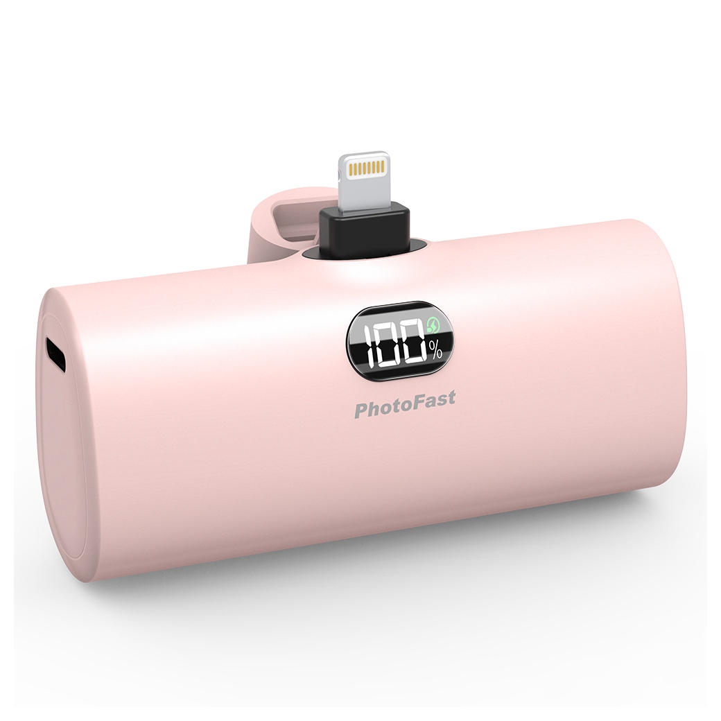 Photofast รุ่น Lighting Power PD หัวชาร์จ Lightning - พาวเวอร์แบงค์ ความจุ 5,000mAh - สี Pink