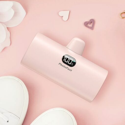 Photofast รุ่น Lighting Power PD หัวชาร์จ Lightning - พาวเวอร์แบงค์ ความจุ 5,000mAh - สี Pink - Image 2