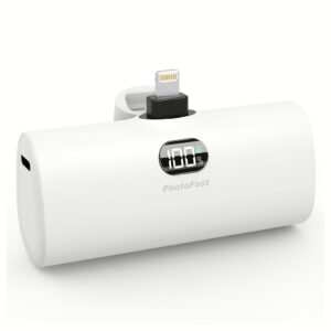 Photofast รุ่น Lighting Power PD หัวชาร์จ Lightning - พาวเวอร์แบงค์ ความจุ 5,000mAh - สี White