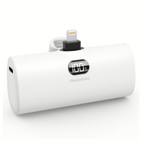 Photofast รุ่น Lighting Power PD หัวชาร์จ Lightning - พาวเวอร์แบงค์ ความจุ 5,000mAh - สี White