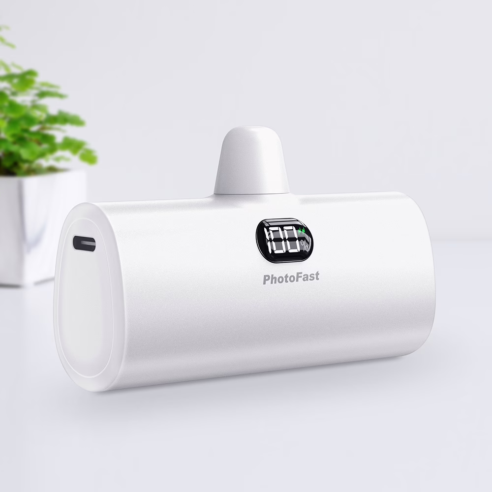 Photofast รุ่น Lighting Power PD หัวชาร์จ Lightning - พาวเวอร์แบงค์ ความจุ 5,000mAh - สี White