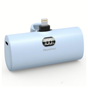 Photofast รุ่น Lighting Power PD หัวชาร์จ Lightning - พาวเวอร์แบงค์ ความจุ 5,000mAh - สี Blueberry