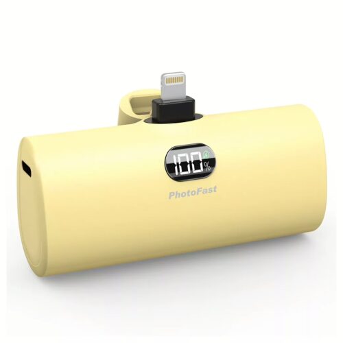 Photofast รุ่น Lighting Power PD หัวชาร์จ Lightning - พาวเวอร์แบงค์ ความจุ 5,000mAh - สี Vanilla Milk