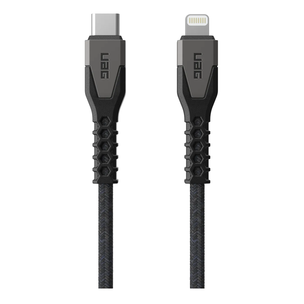 สายชาร์จ UAG รุ่น Rugged Kevlar USB C-to-Lightning Cable ความยาว 1.5 เมตร - สี Black/Gray