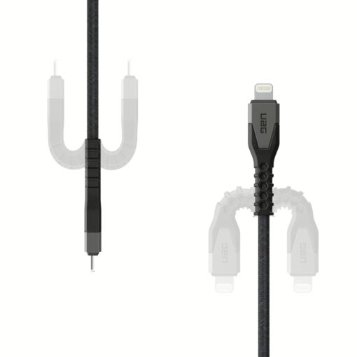 สายชาร์จ UAG รุ่น Rugged Kevlar USB C-to-Lightning Cable ความยาว 1.5 เมตร - สี Black/Gray - Image 2