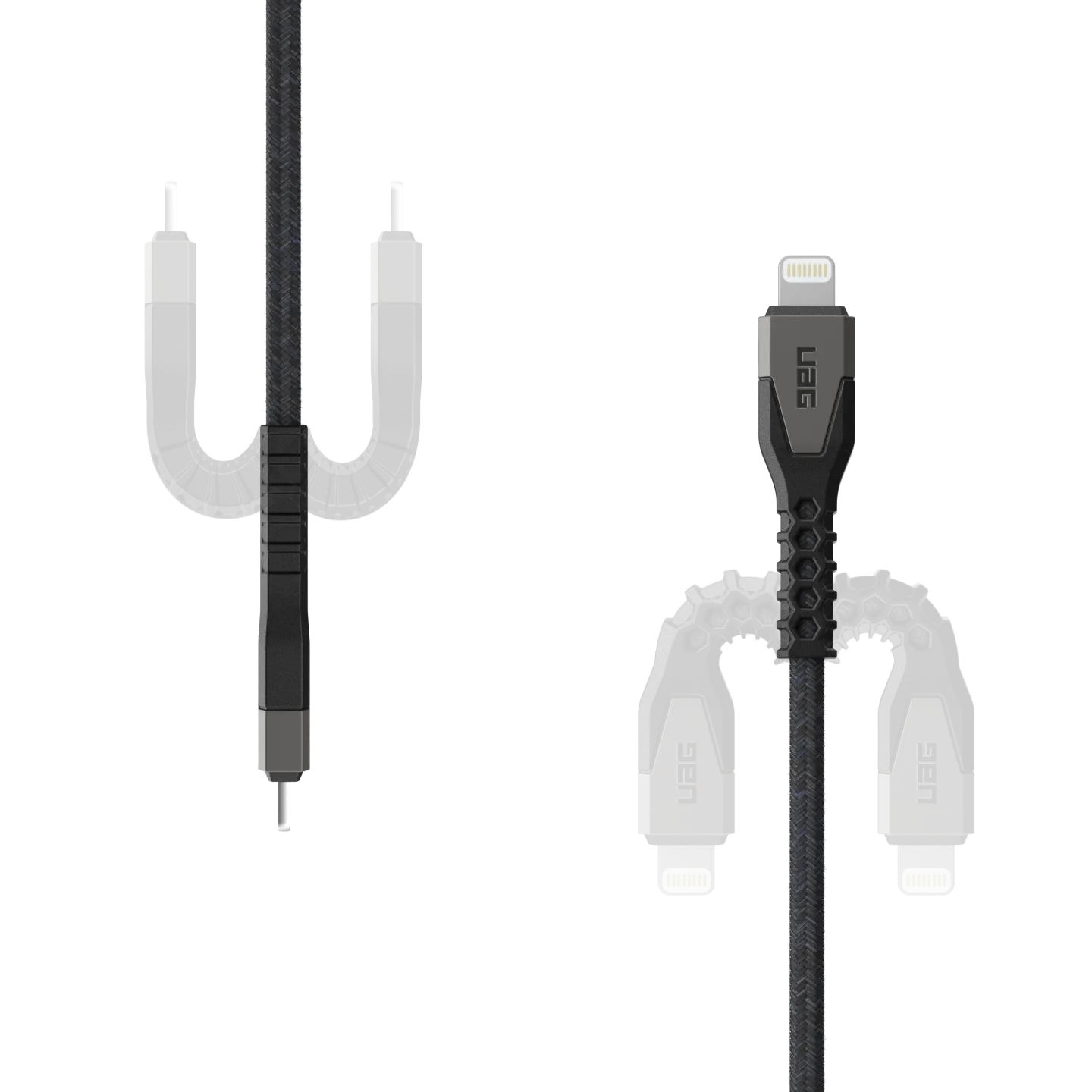 สายชาร์จ UAG รุ่น Rugged Kevlar USB C-to-Lightning Cable ความยาว 1.5 เมตร - สี Black/Gray