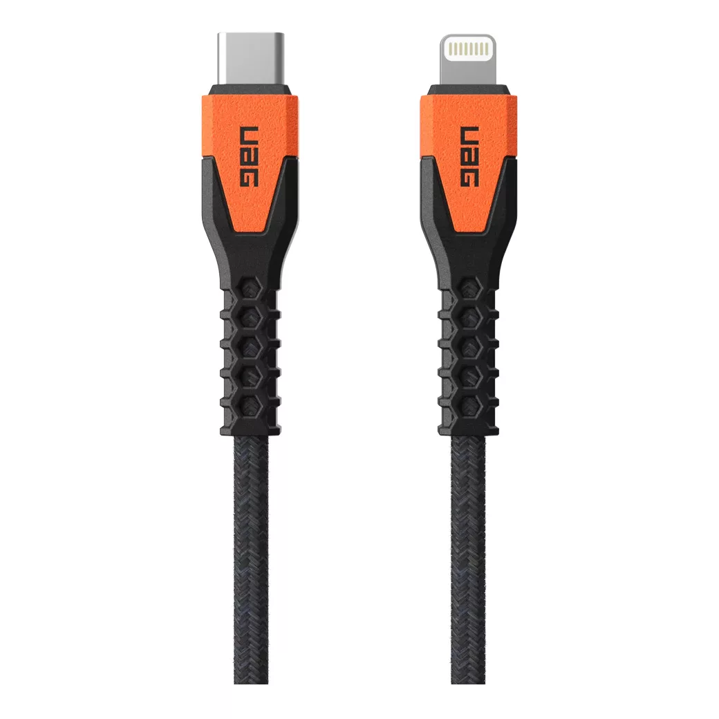 สายชาร์จ UAG รุ่น Rugged Kevlar USB C-to-Lightning Cable ความยาว 1.5 เมตร - สี Black/Orange