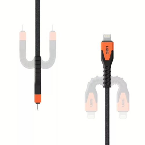 สายชาร์จ UAG รุ่น Rugged Kevlar USB C-to-Lightning Cable ความยาว 1.5 เมตร - สี Black/Orange - Image 2