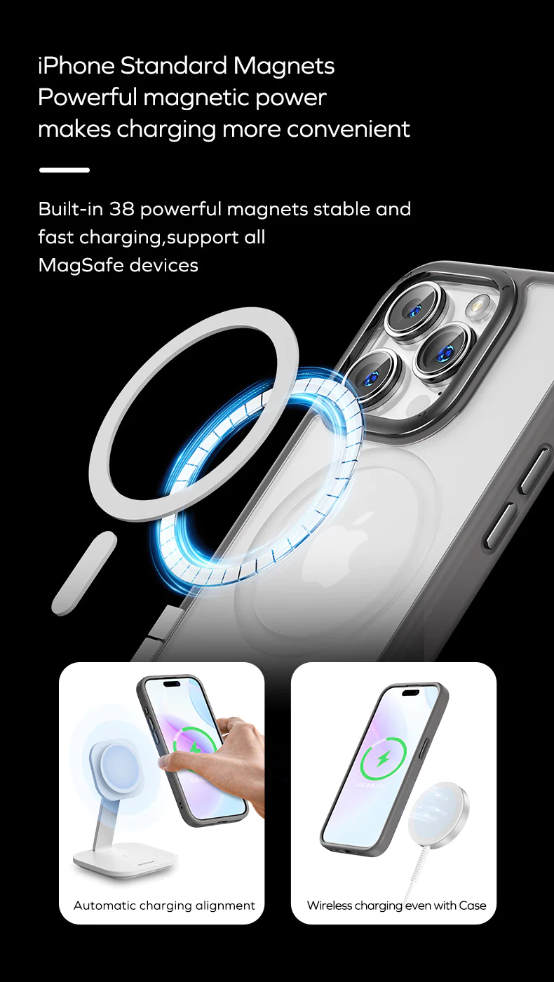 Momax รุ่น Hybrid Magnetic Protective Case (Play) - เคส iPhone 15 Pro - สี Pink