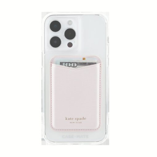Kate Spade New York รุ่น Magnetic Card Holder - ที่เก็บบัตรติดหลังมือถือ - ลาย Pale Dogwood - Image 11