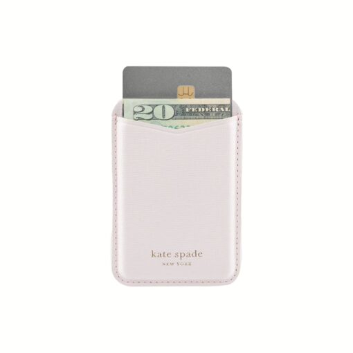 Kate Spade New York รุ่น Magnetic Card Holder - ที่เก็บบัตรติดหลังมือถือ - ลาย Pale Dogwood