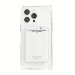 Kate Spade New York รุ่น Magnetic Card Holder - ที่เก็บบัตรติดหลังมือถือ - ลาย White Glitter