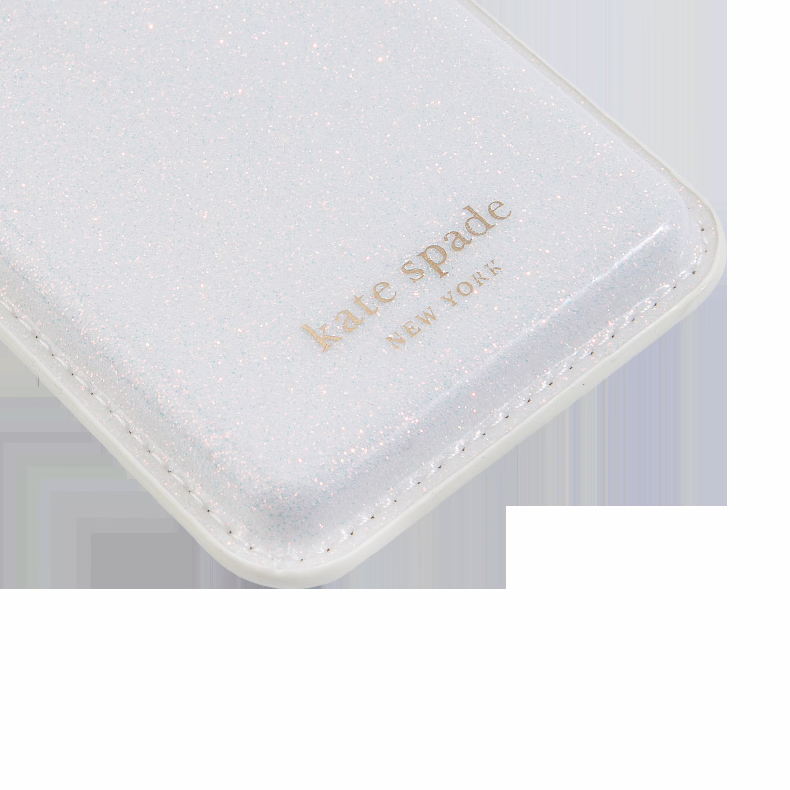 Kate Spade New York รุ่น Magnetic Card Holder - ที่เก็บบัตรติดหลังมือถือ - ลาย White Glitter