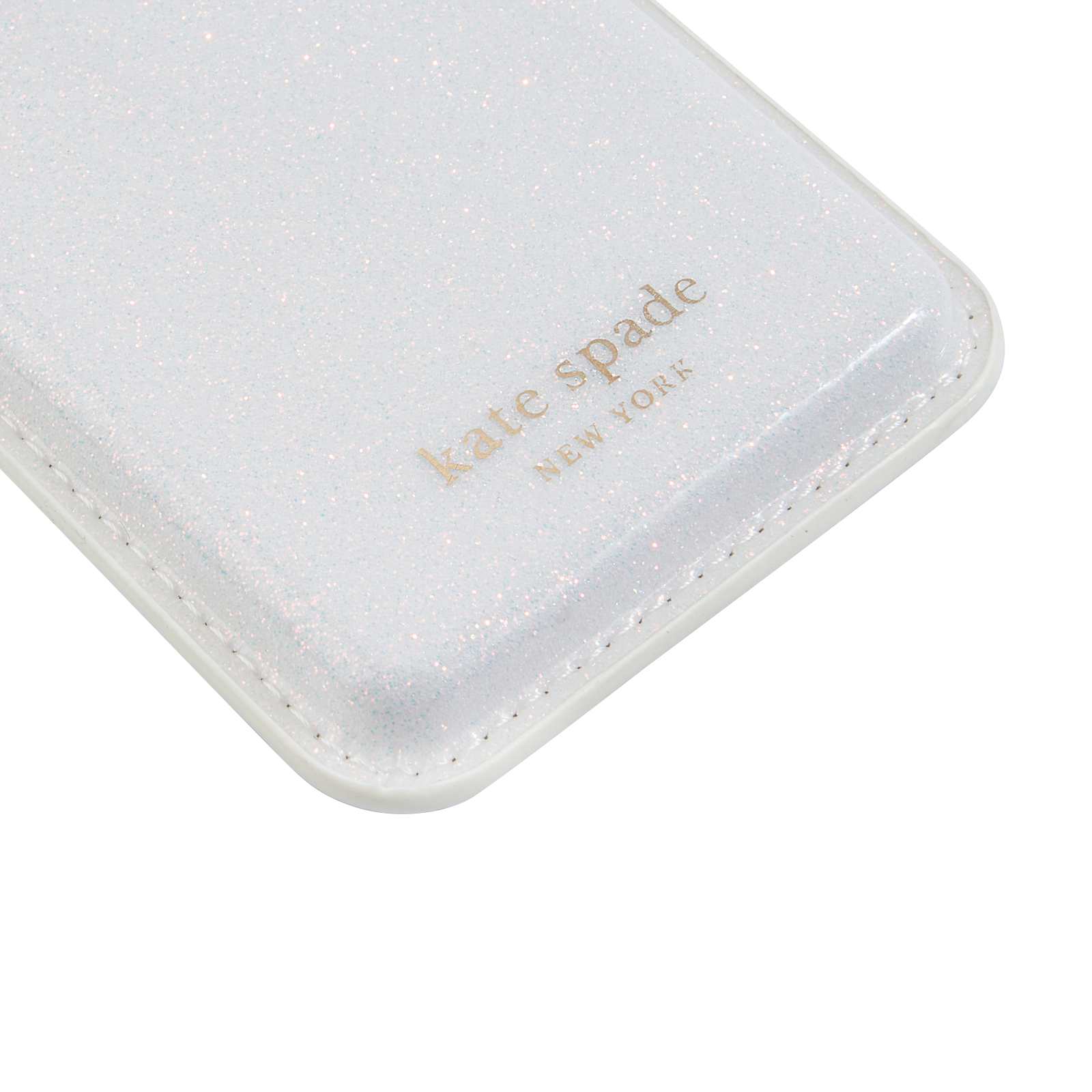 Kate Spade New York รุ่น Magnetic Card Holder - ที่เก็บบัตรติดหลังมือถือ - ลาย White Glitter