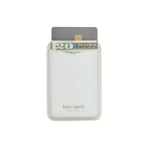 Kate Spade New York รุ่น Magnetic Card Holder - ที่เก็บบัตรติดหลังมือถือ - ลาย White Glitter