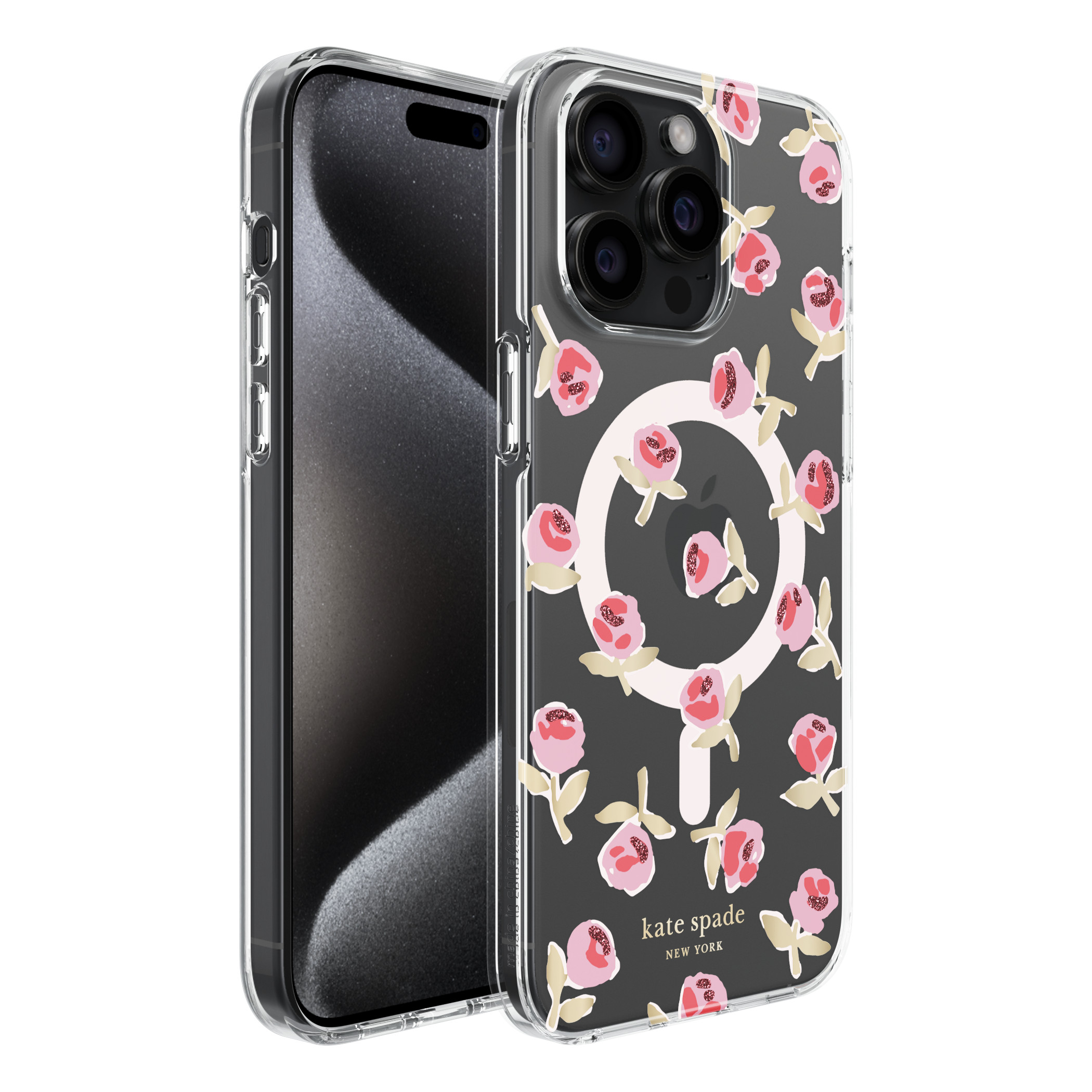 Kate Spade New York รุ่น Protective Hardshell for MagSafe - เคส iPhone 15 Pro Max - ลาย Ditsy Rose