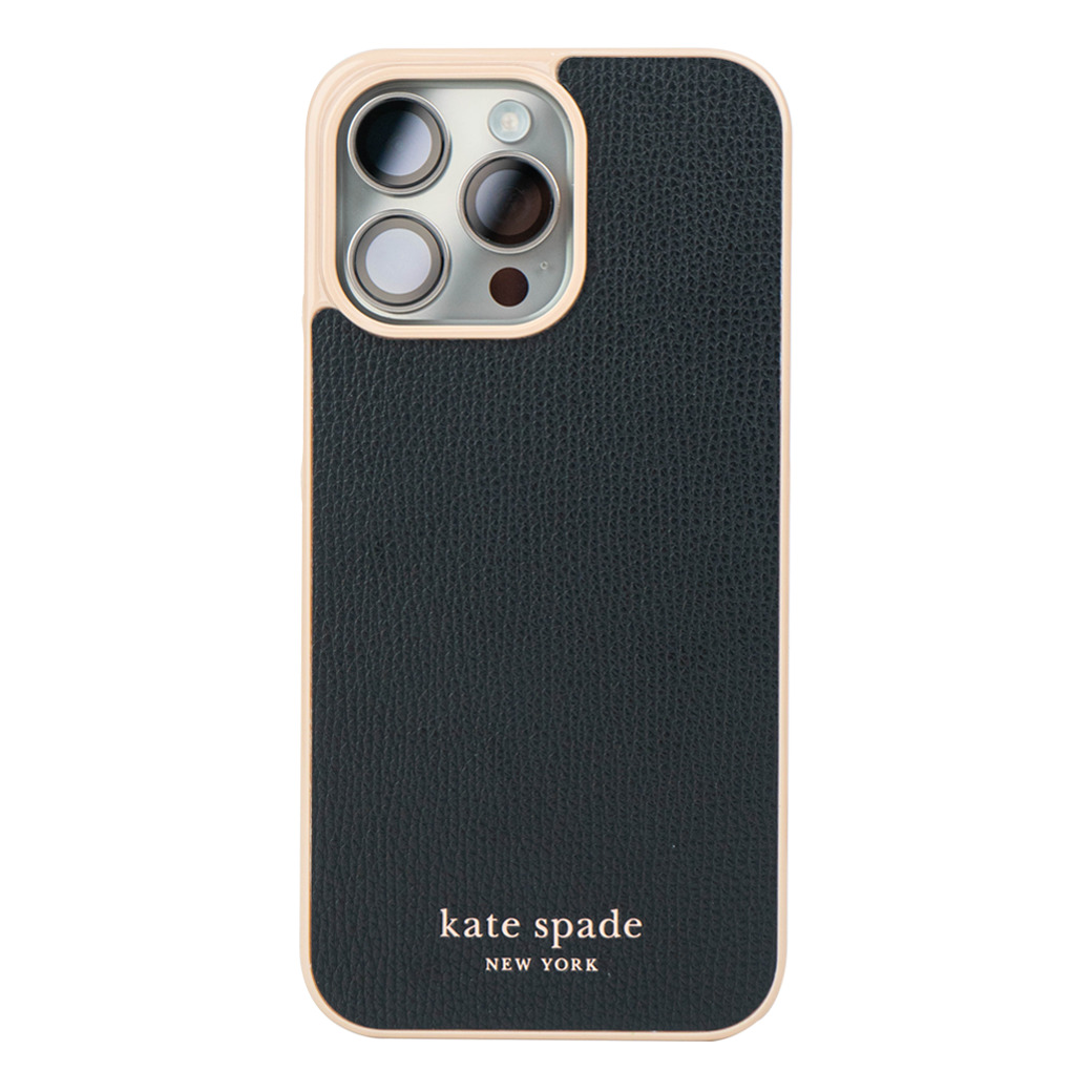 Kate Spade New York รุ่น Wrap - เคส iPhone 15 Pro Max - สี Black/Pale Vellum Bumper