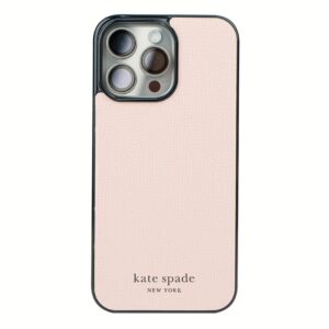 Kate Spade New York รุ่น Wrap - เคส iPhone 15 Pro Max - สี Pale Vellum/Black Bumper