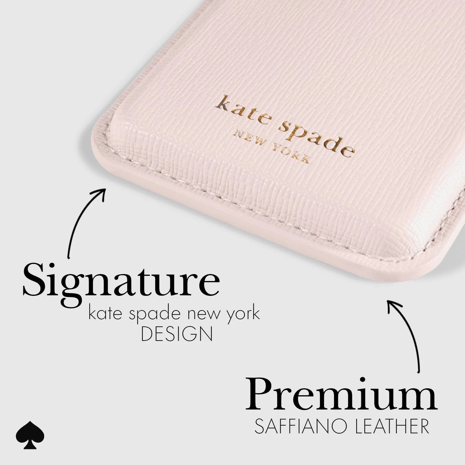 Kate Spade New York รุ่น Magnetic Card Holder - ที่เก็บบัตรติดหลังมือถือ - ลาย Pale Dogwood