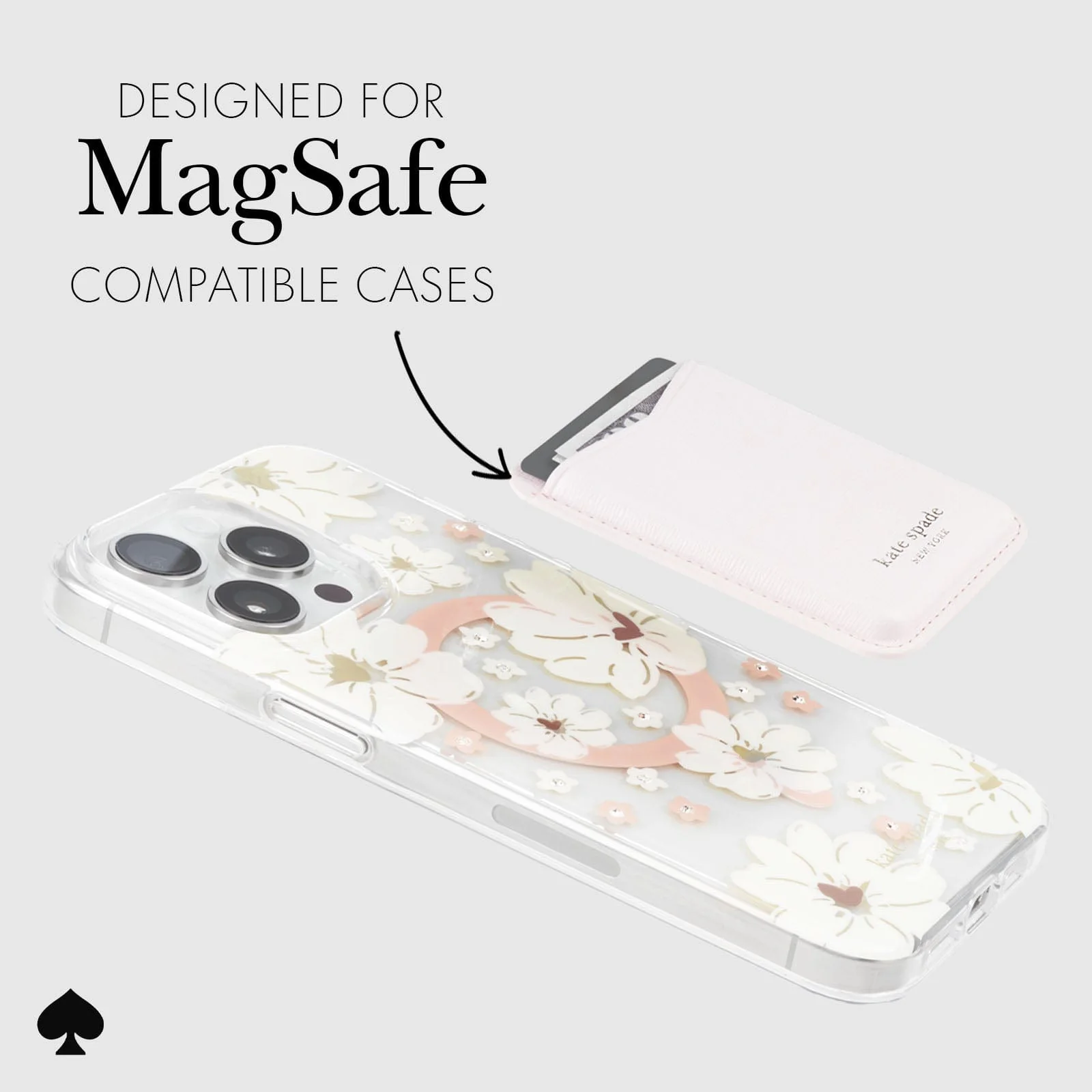 Kate Spade New York รุ่น Magnetic Card Holder - ที่เก็บบัตรติดหลังมือถือ - ลาย Pale Dogwood 26 Kate Spade New York รุ่น Magnetic Card Holder - ที่เก็บบัตรติดหลังมือถือ - ลาย Pale Dogwood