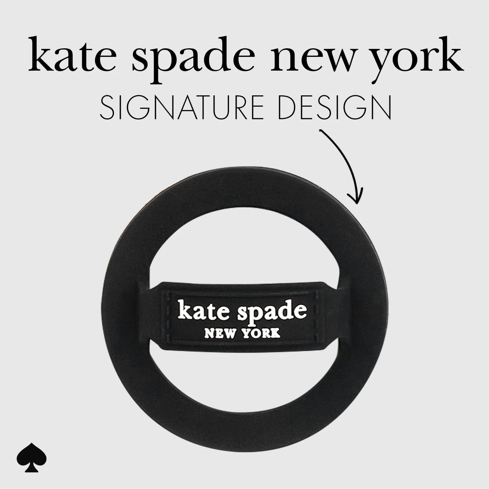 Kate Spade New York รุ่น Magnetic Loop Grip - แหวนติดหลังมือถือ - สี Black