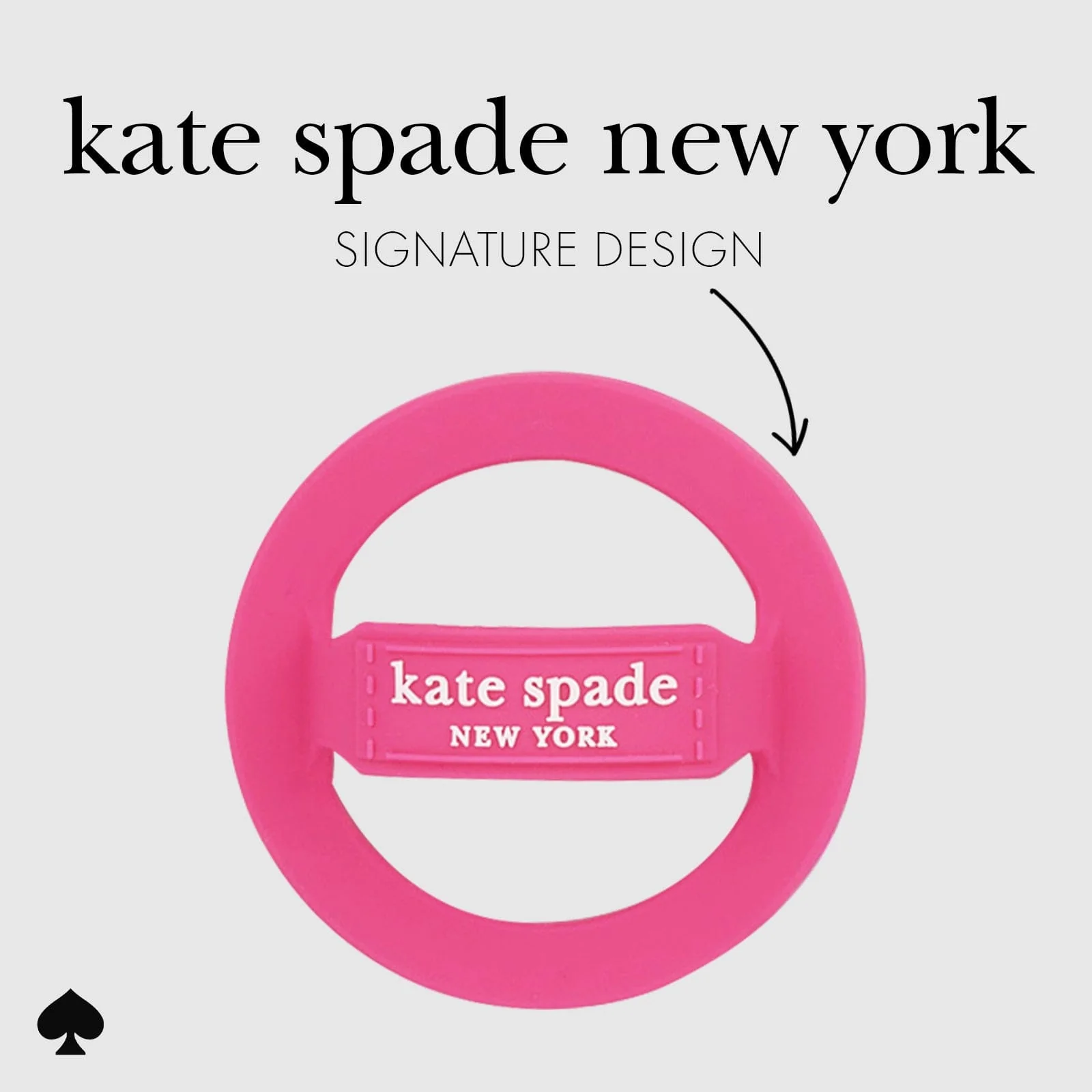 Kate Spade New York รุ่น Magnetic Loop Grip - แหวนติดหลังมือถือ - สี Pom Pom Pink