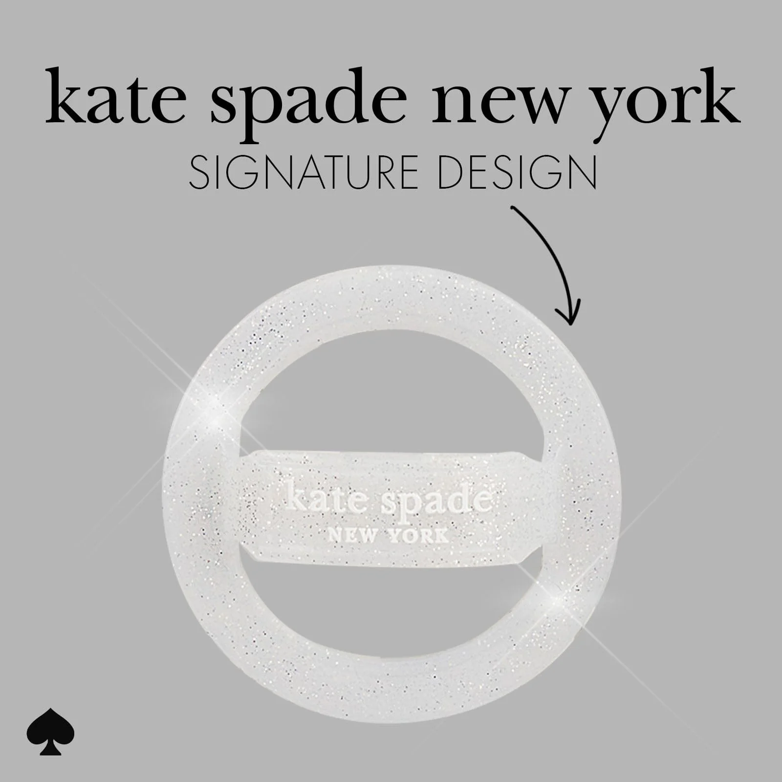 Kate Spade New York รุ่น Magnetic Loop Grip - แหวนติดหลังมือถือ - สี That Sparkle Silver 16 Kate Spade New York รุ่น Magnetic Loop Grip - แหวนติดหลังมือถือ - สี That Sparkle Silver