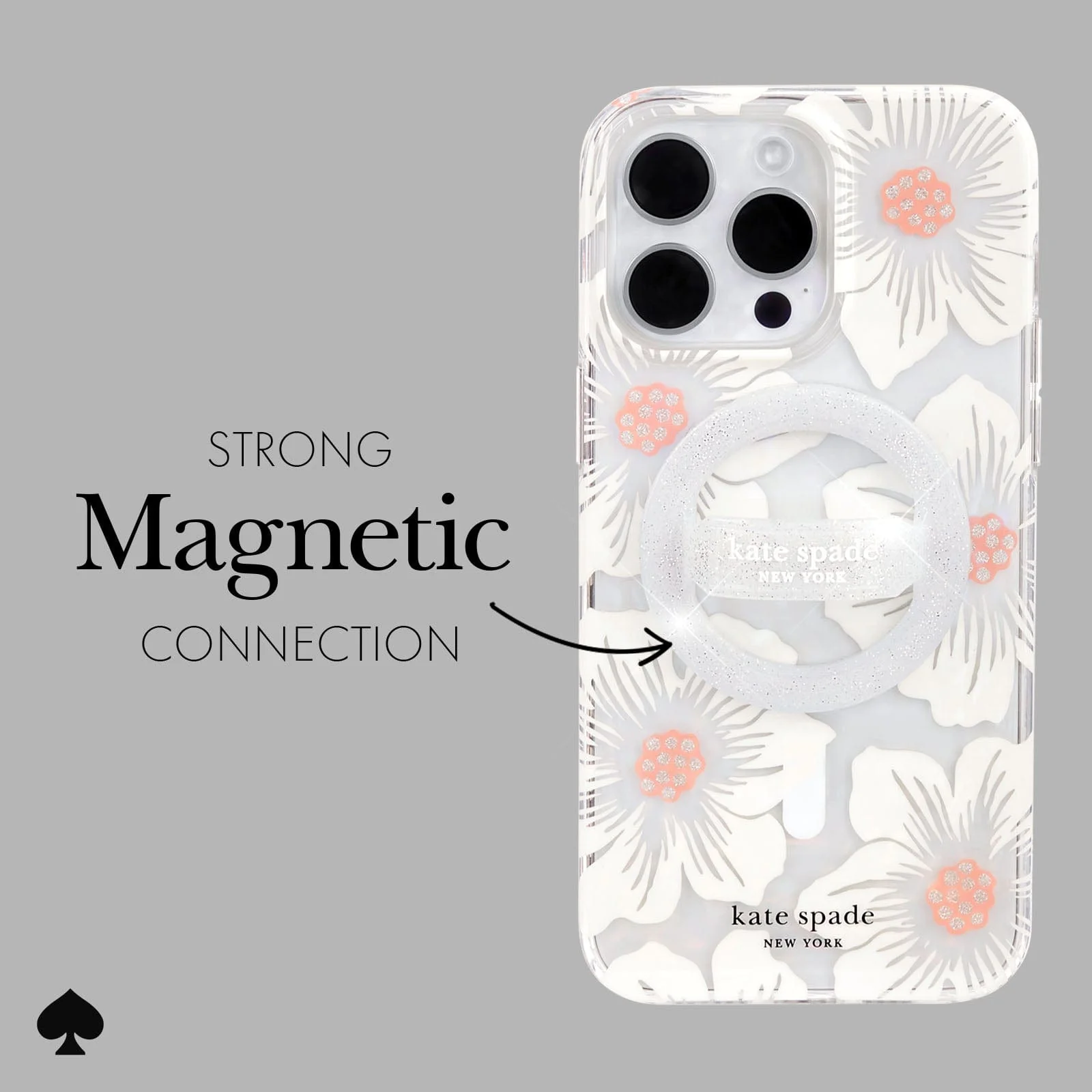 Kate Spade New York รุ่น Magnetic Loop Grip - แหวนติดหลังมือถือ - สี That Sparkle Silver 18 Kate Spade New York รุ่น Magnetic Loop Grip - แหวนติดหลังมือถือ - สี That Sparkle Silver