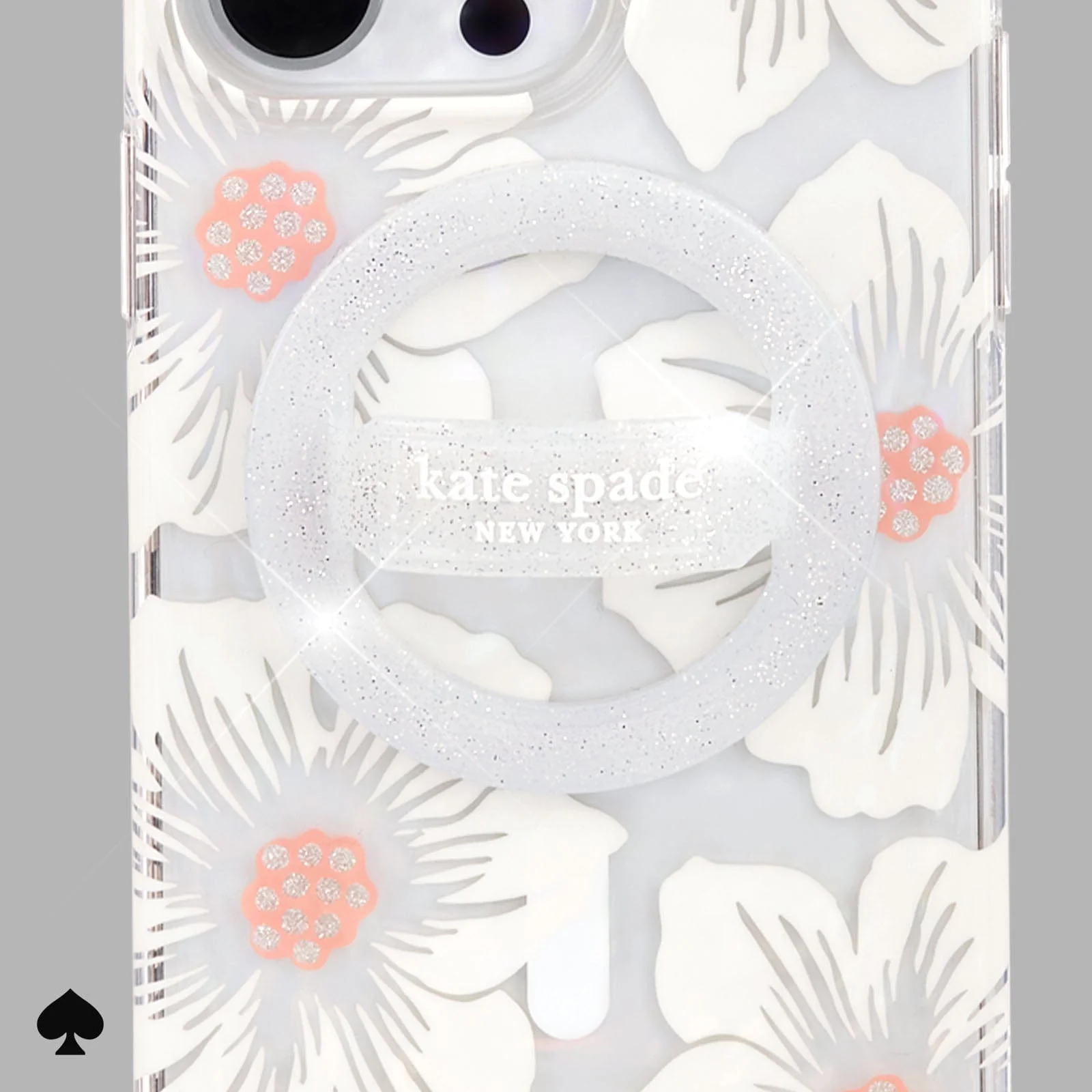 Kate Spade New York รุ่น Magnetic Loop Grip - แหวนติดหลังมือถือ - สี That Sparkle Silver